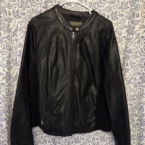 Sleek Black Leather Jacket for Women